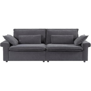 TiramisuBest Beige 3-Seat Knockdown L-Shaped Sectional Sofa with Storage Ottoman and Footrest, Upholstered Combo Couch for Living, Bedroom - 1 of 4