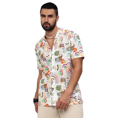 Campus Sutra Men Men's Multicolour Mesh Graphic Shirt