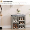 Shoe Storage Bench with Cushion, 20" Cubby Seat Shoe Cabinet, Cubby Seat Shoe Cabinet with 3-Tier Adjustable Shelf for Living Room Hallway - 4 of 4