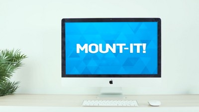 Black Metal Two-Tier Desktop Monitor Stand with Vented Design