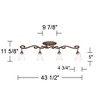 Pro Track Myrna 4-Head Ceiling or Wall Track Light Fixture Kit Directional Brown Bronze Finish Glass Modern Scroll Kitchen Bathroom 43 1/2" Wide - image 4 of 4