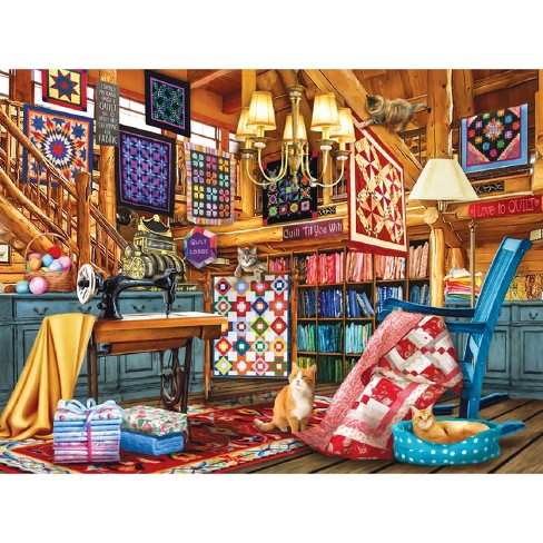 Sunsout The Quilt Lodge 1000 pc   Jigsaw Puzzle 28594 - image 1 of 4