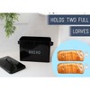 Nat & Jules Extra Large Black 15 x 10 Metal Farmhouse Bread Box - Holds Two Full Loaves - 3 of 4