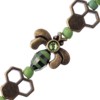 John Bead 5inch Green & Black Antique Bronze Honeycomb and Bees Bead Strand - 2 of 4