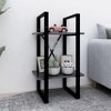 vidaXL 2-Tier Book Cabinet, Scandinavian Style, Gray Engineered Wood, Metal Accents, Ample Storage for Books and Decorative Items, Requires Assembly - 2 of 4