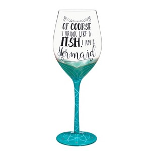 Evergreen Wine Glass w/Box, 12 OZ., I'm a Mermaid - 1 of 2