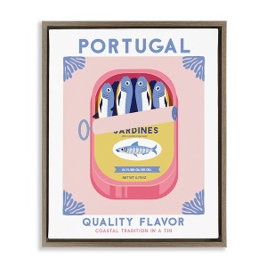 Stupell Industries Portugal Sardine Can Black Framed Floater Canvas Wall Art - 1 of 4