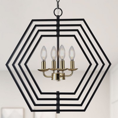 Bella Depot Modern Black Metal Pendant Kight Variable shaped Chandelier with 4-Light