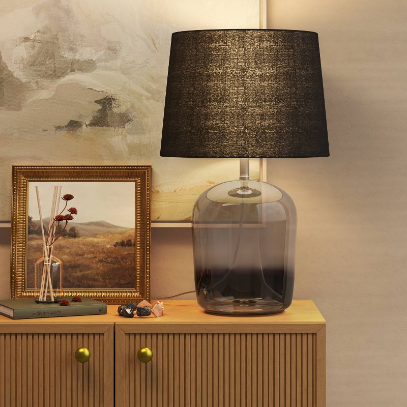Smoked Glass Table Lamp Black (Includes LED Light Bulb) - Threshold&#8482;, 4 of 8