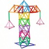 Magnetic Building Blocks, 132 Pieces, Lengthen Sticks Set, Non - Toxic 3D Puzzle Toy for - 3 of 4