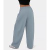 Women's Wide Leg Capri Pants Casual Loose Fit Lantern Trousers Drawstring Elastic Waist Pants - 2 of 4