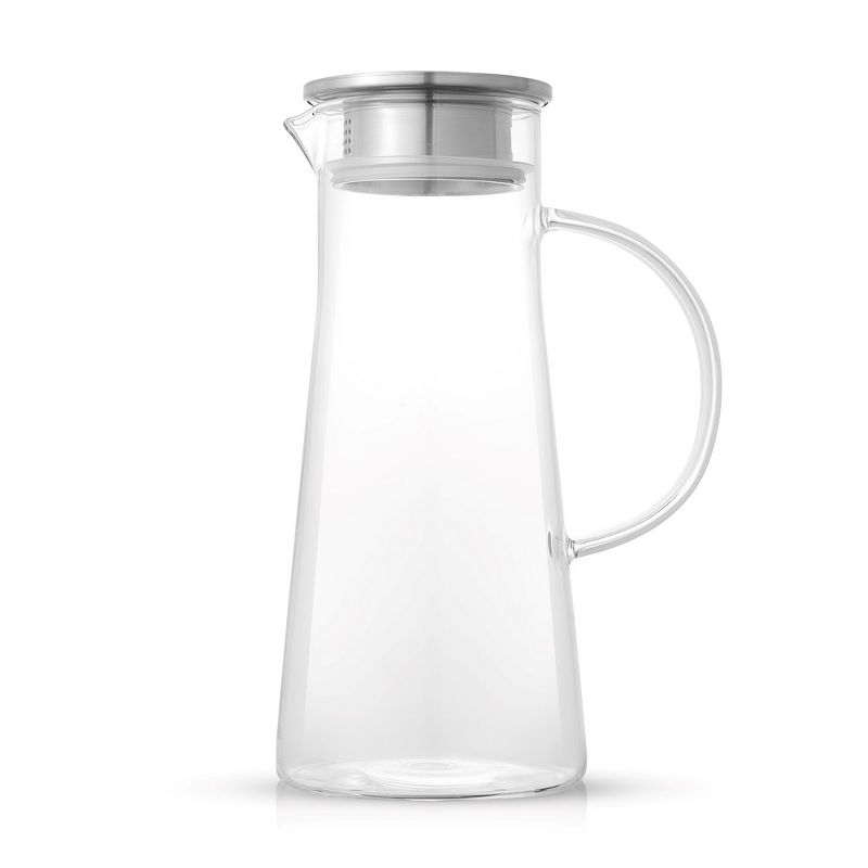 JoyJolt Breeze Glass Pitcher with Lid (Pour / Filter) 50oz Glass Water Pitcher, 3 of 9