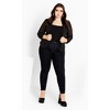 Women's Plus Size Drapey Sheer Chiffon Blazer Jacket - black | CITY CHIC - 2 of 4