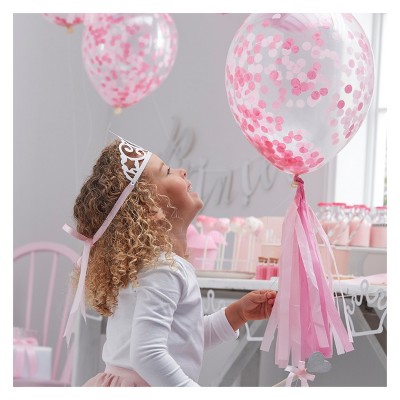 5ct Confetti Filled Balloons Pink