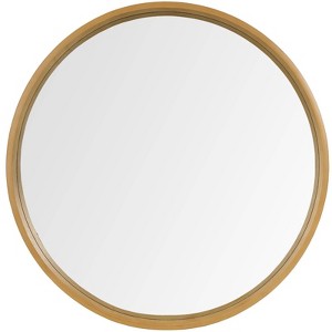 Wood Round Mirror Natural - WallBeyond - 1 of 4