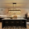 Rennnsan Quintrel 37" W 6 - Light Drum Boat Shape Crystal Modern Glam Dimmable Kitchen Island Pendant in Black - 4 of 4