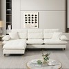 106" Cloud Chenille L-Shaped Convertible Sectional Sofa with Tufted Cushions, Adjustable Two Tone Metal Legs & Movable Ottoman - 2 of 4