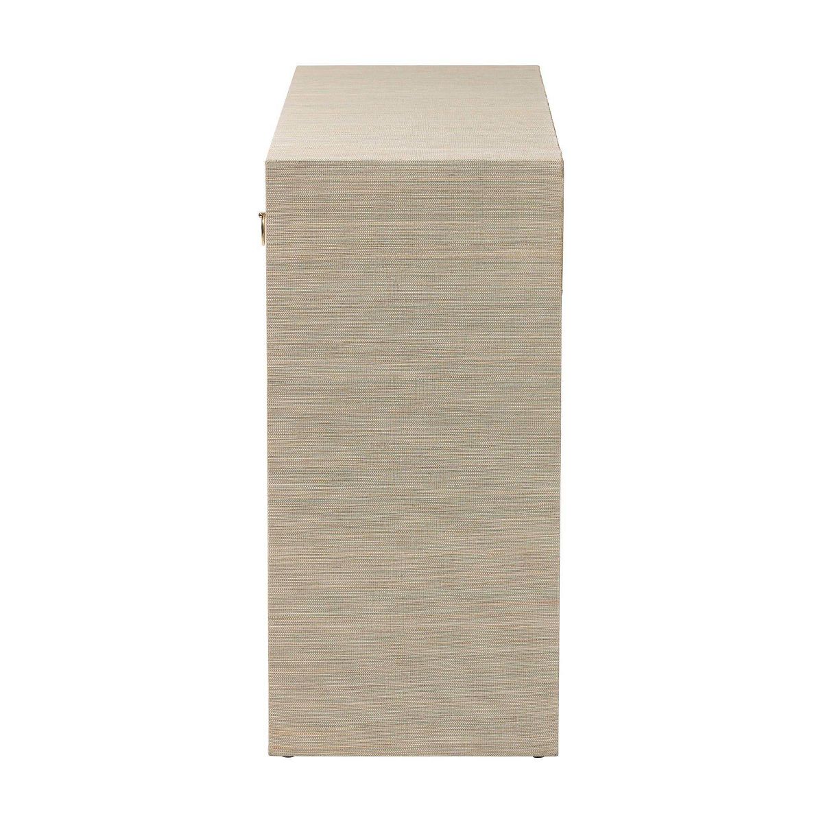 bali & pari Cielo Woven Grasscloth 3 Drawer Console Table Natural/Gold - thumbnail 2