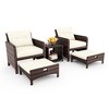 Pamapic 5-Pieces Wicker Patio Furniture Set Outdoor Patio Chairs with Ottomans, Cushions - 4 of 4