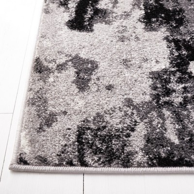 Adirondack Grey and Black Abstract Runner Rug 2'6" x 6'