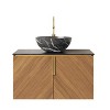 GDFStudio Warren Modern Wall-Mounted 30" Wood Storage Bathroom Vanity with Round Ceramic Basin - 4 of 4