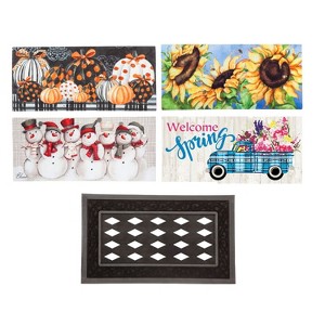 Evergreen Flag Sassafras Doormat Seasonal Spring, Summer, Winter Fall Floormat and Tray Set of 5 - 1 of 4