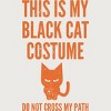 Junior's Design By Humans Halloween Introvert Black Cat Costume By Commykaze T-Shirt - 2 of 3