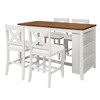 Homy Casa 5-Piece Counter-Height Dining Table and Chairs Set with Storage Shelves, White and Walnut – Modern Farmhouse Style - 2 of 4