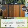Outdoor Storage Shed 9×11FT with 3 Lockable Doors, Utility Tool Shed Metal Storage Garden Sheds 4 Vents - 2 of 4