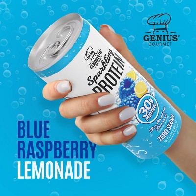 Genius Gourmet Blue Raspberry Lemonade Sparkling Clear 30g Protein Shakes - 12 fl oz