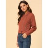 Allegra K Women's Notched Collar Zip Closure Biker Motocycle Denim Jacket - 4 of 4