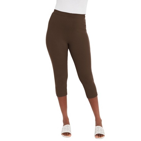 Jessica London Women's Plus Size Everyday Capri Legging - 38/40, Brown