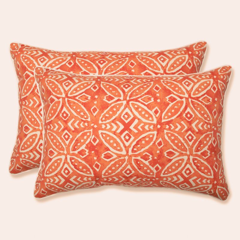 2pk Oversize Merida Pimento Rectangular Throw Pillows Orange - Pillow Perfect, 1 of 6