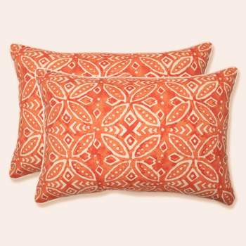 2pk Oversize Merida Pimento Rectangular Throw Pillows Orange - Pillow Perfect