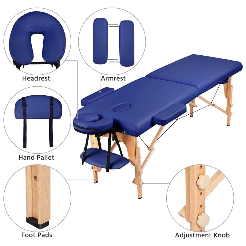 Yaheetech Foldable Massage Table with Non-Woven Bag, 5 of 11