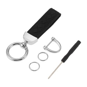 Unique Bargains Keychain Universal with Ring Faux Leather 1 Set