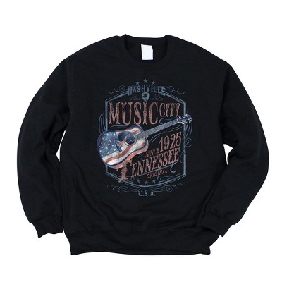 Simply Sage Market Women's Graphic Sweatshirt Nashville Flag Guitar