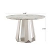 46" Round Dining Table,Modern Kitchen Table with High Gloss Marble Top and Stainless Steel Base for Dining Room,Kitchen - Maison Boucle - 4 of 4