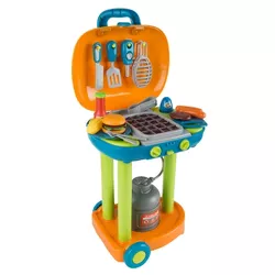 Toy Time Kids' Pretend Play BBQ Grill Toy Set with Toy Food and Kitchen Accessories