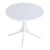 36'' White Round Outdoor Plastic Dining Table with All-Weather PP Top,Lightweight Patio Table for Garden or Kitchen-The Pop Home - 3 of 4