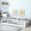 Dolonm Twin Size Floor Bed with Safety Fence, Rubber Wood Low Profile Platform Bed for Kids, 76.6"L x 41.5"W x 17.5"H - 4 of 4
