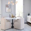 Jofran,Contemporary Modern Ivory Boucle Upholstered Dining Chair with Wheels (Set of 2) - 2 of 4