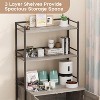 Cat Litter Box Enclosure with Storage Shelves and Double Doors, Hidden Cat Cabinet, Grey/Brown - 3 of 4
