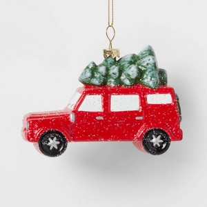 SUV with Tree Christmas Tree Ornament Red - Wondershop™ - 1 of 3