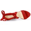 Allegra K Women's Open Toe Soft Insole Lace Up Platform Block Heel Sandals - 4 of 4