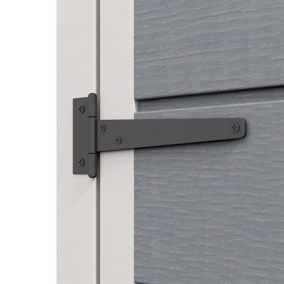 Gray Resin Outdoor Storage Shed with Window and Lock, 76" x 59.5"