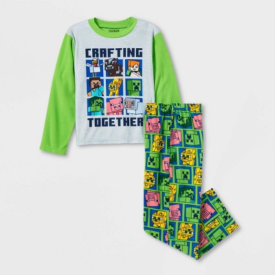 Boys' Minecraft 2pc Fleece Pajama Set - Green