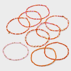 Mixed Cubed Beaded Bracelet Set 9pc - Universal Thread™ - 1 of 4