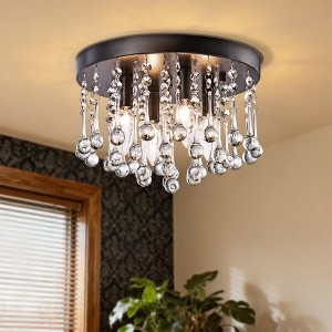 Maxax 11.8" Chorme Crystal Chandelier Flush Mount - 1 of 4