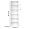 Aoibox 6-Tier Open Bookcase Tall Freestanding Display Storage Shelves for Bedroom Living Room Office White 70.9 Inch - 3 of 4